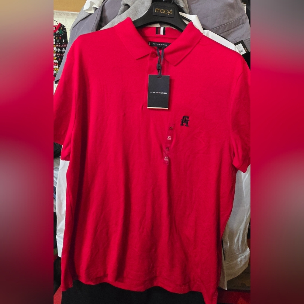 Tommy Hilfiger Bold Red Polo Shirt